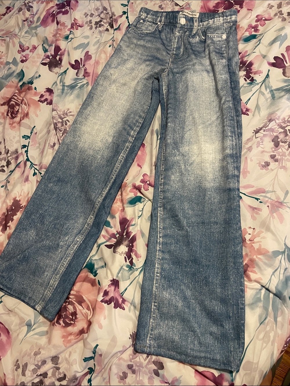Women's Light Blue High-Rise Wide-Leg Jeans